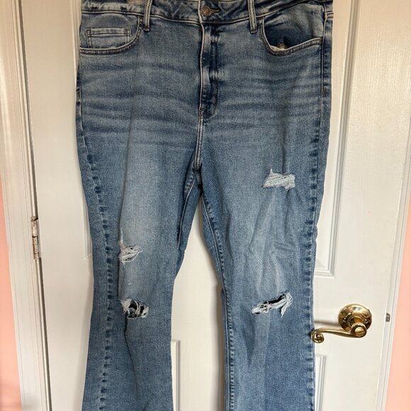 👖 Studio Blue Distressed Jeans | High Rise Straight Fit - Picture 1 of 4